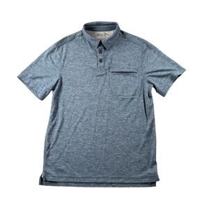 Duluth Shirt Mens SMALL Blue Armachillo Polo Cooling Relaxed Fit Golf Dad Casual